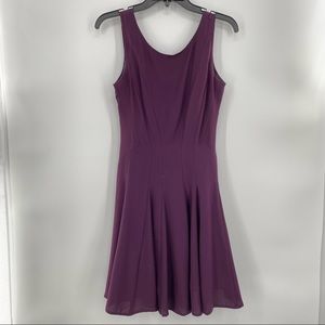 Theory Sleeveless Fit & Flare Back Zip Office Dress Career Purple Lined Size 4